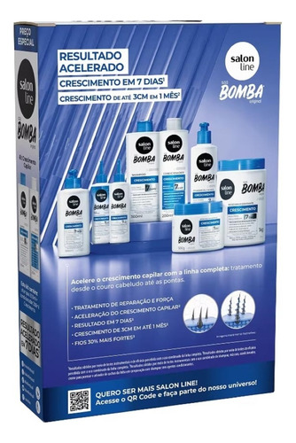 Kit Shampoo Condicionador Sos Bomba Crescimento - Salon Line
