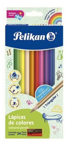Pelikan 30330304 Lápices De Colores Triangulares Con 24