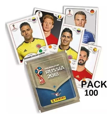 Pack Mundial Rusia 2018 Panini 100 Sobres Sellados