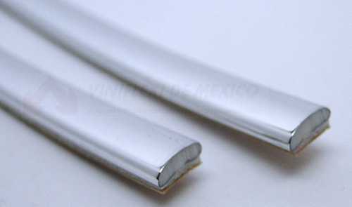Rollo 20mt De Perfil Plano 6 Mm Plata C/adh