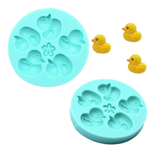 4 Moldes Tapete Silicón Para Fondant Pato Duck 20 Patos Color Azul