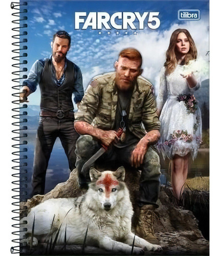  Tilibra Farcry5 Universitário Espiral CD 160 folhas  pautadas 10 assuntos unidade x 1 27.5cm x 20cm