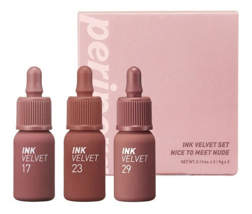 Peripera Ink Velvet Set - Tonos Nude| Maquillaje Coreano Color Nice to Meet Nude