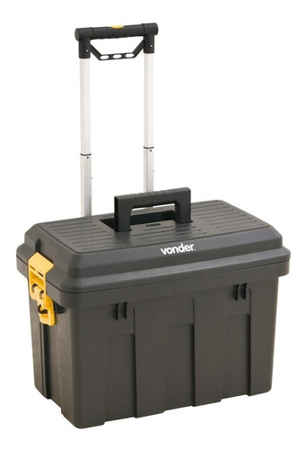 Imagem 1 de 3 de Caixa de ferramentas Vonder CRV 0200 de plástico com rodas 440mm x 620mm x 445mm preta e amarela