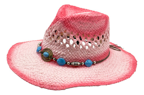 Sombrero Vaquero De Paja Para Beach - Ala Ancha Para Fiesta