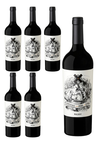 Vino Cordero Con Piel De Lobo Malbec 750cc X6bot (full). Qb