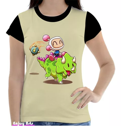 Camiseta Camisa Feminina Babylook Bomberman Game Classico