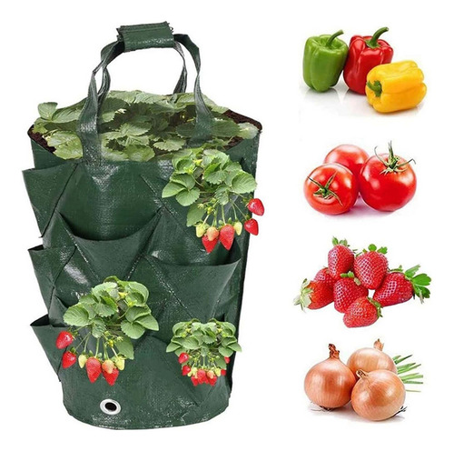 Saco De Cultivo De Morango 3 Galões Respirável Verde