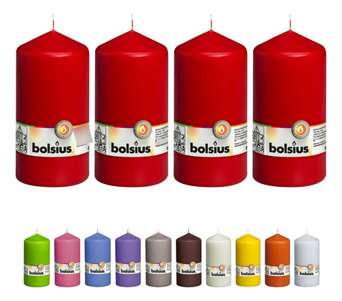 Bolsius 4 Vela Roja 3 X 6  Envuelta Individualmente Calidad