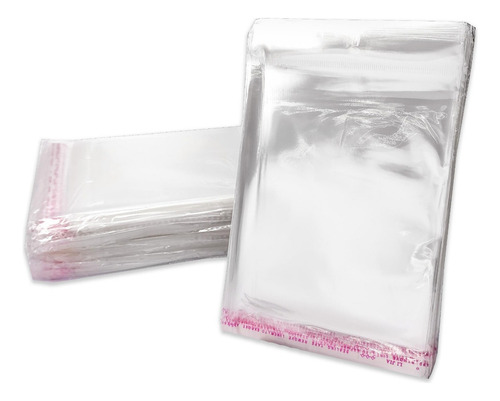 100 Saco Transparente C/ Cola 12x15 Cm - Com Furo