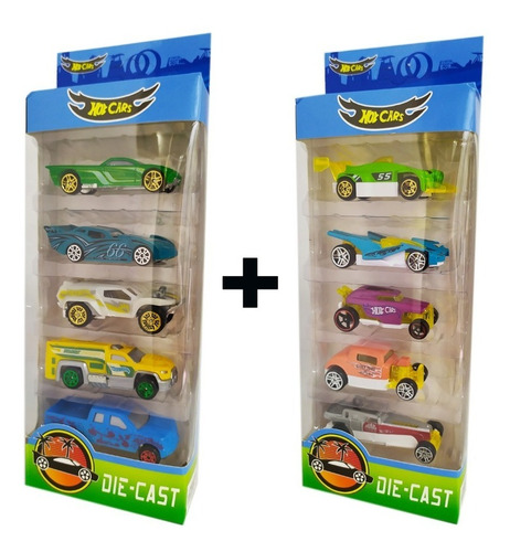 Kit 10 Carrinho Colecionável Hot Cars 1:64 Estilo Hotwheels