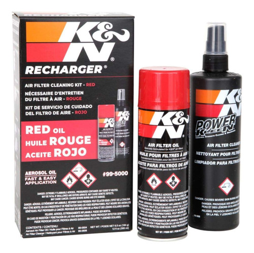 99-5000 K&n Kn Kyn Kit Limpieza Filtro Aire Aerosol Rojo