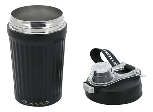 Vaso Termico Oreiro Love Cafe Frio Calor Acero Inoxidable 600 Ml Antiderrame Apertura Pulsador 18390 Negro