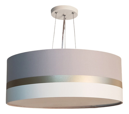 Lustre Pendente Faixas Bronze Cúpula 40x15 Cor Cinza