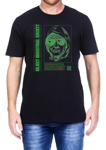 Camiseta Algodão Reject Industrial Society Unabomber Retro