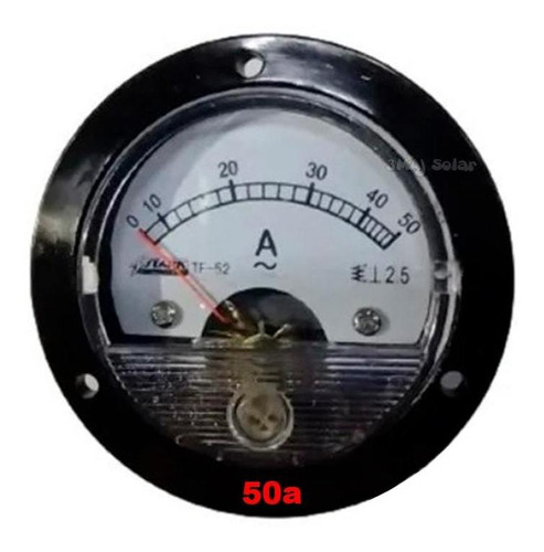 Imagem 1 de 4 de Amperímetro Analógico 52mm Painel Medição Direta Redondo 50a