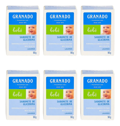 Sabonete Granado Baby 90g Lavanda-kit C/6un