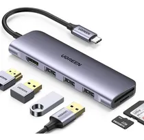 Comprar Hub 6 En 1 Tipo C 3.1 + Hdmi Usb 3.0 Hdmi Card Reader 5gbps