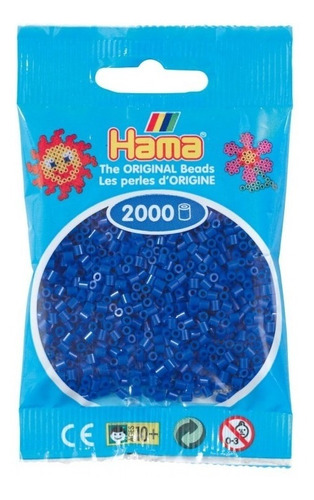 Hama Beads Mini Perler 2000 Unidades Color Azul Pixel Art