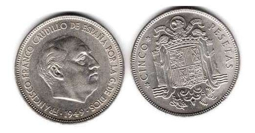 Moneda De España De 5 Pesetas Franco Año 1949 (50) Muy Buena