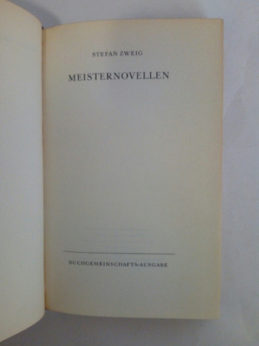 Stefan Zweig: Meisternovellen - Ausgabe 1965 P375 (Usado)