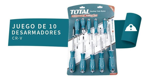 Juego De 10 Desarmadores Cr-v Distintos Tamaños Total