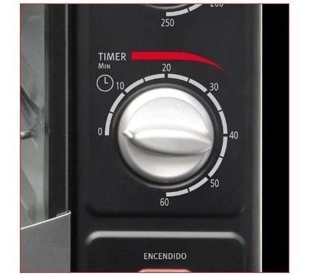 Imagen 4 de 8 de Horno Electrico He-16 Negro 16 Lts 1200w Sindelen - Iken