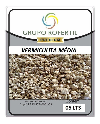 Vermiculita Média 05 Litros Tratada E Higienizada