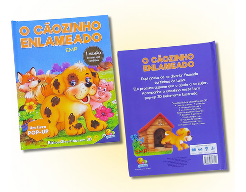 Livro Infantil História Bichos Divertidos Pop-up Em 3d - O Cãozinho Enlameado