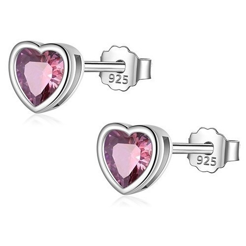 Aros Punto De Luz Corazón Plata 925 Joya Regalo Mujer