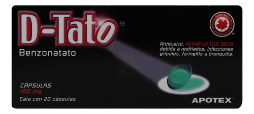 D-tato Benzonatato Caja C/20 Cápsulas De 100 Mg