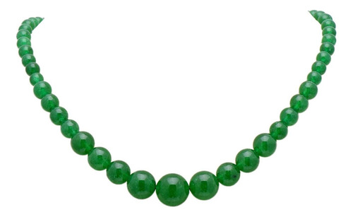Collar De Gargantilla De Cuentas Redondas Graduadas De Jade
