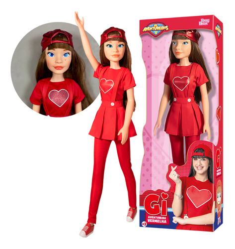 Gi Neto Boneca Aventureira Vermelha Youtuber Nova Boneca