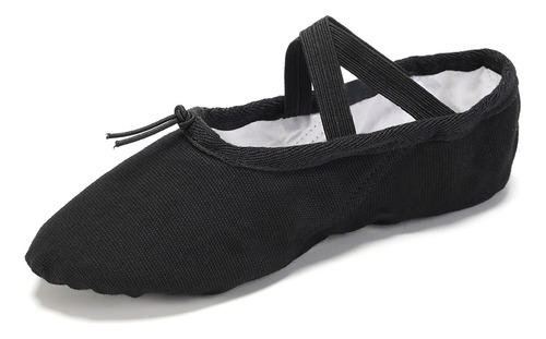  Lace Up Zapatillas De Ballet De Lona Para Niños-wylcs