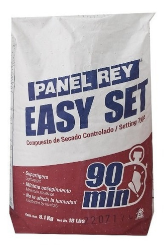 Masilla De Secado Rápido Panel Rey 90 Minutos  8.1 Kg  - Smf