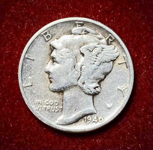 Moneda 1 Dime Estados Unidos 1940 Km 140 Plata 0.900 Liberty