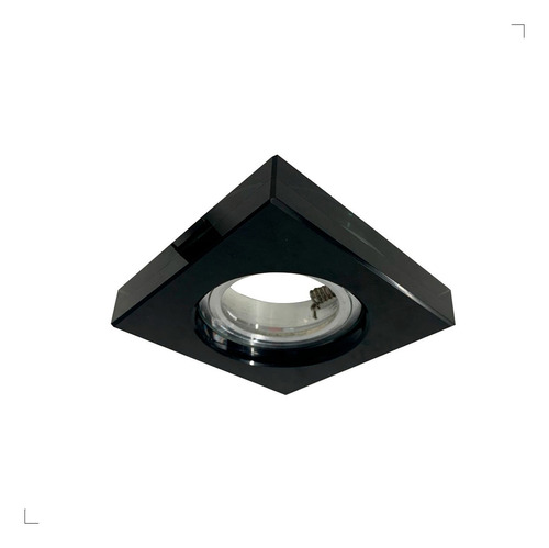 Spot De Cristal Espelhado Embutir Dicroica Gu10 Mr16 Cor Preto