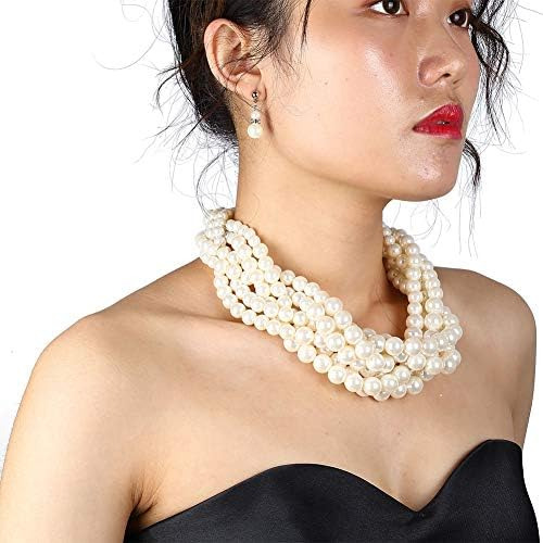 Collar De Gargantilla Corta Con Pechera Gruesa Y Cuentas Bla