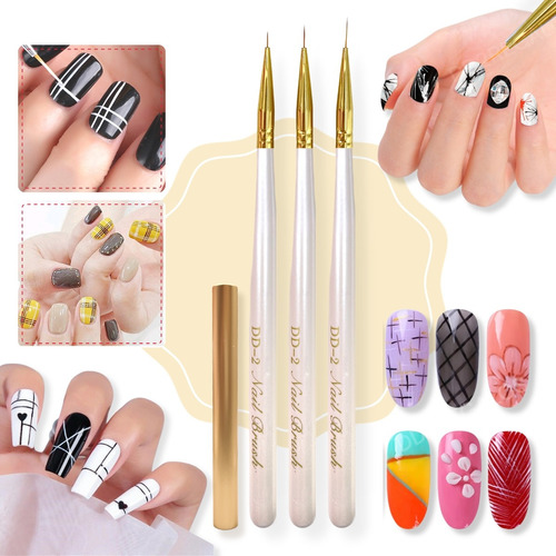 Pincel Liner N7,9,11 Decoración De Uñas Nail Art Profesional