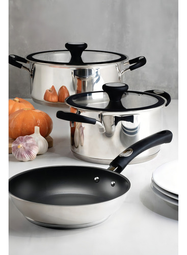 Set Batería Cocina Ollas Tramontina 5 Piezas Solar Silicona