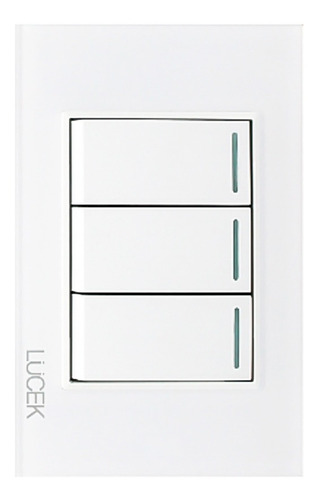 Placa Lucek Crystal C/3 Apagadores Sencillo Blanco/blanco