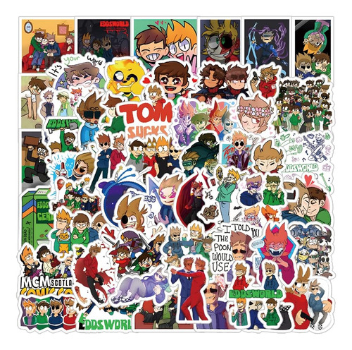 Paquete De 62 Pegatinas De Juego De Anime Eddsworld, Póster 