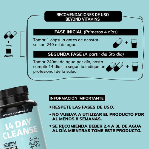 14 Day Cleanse Con Cascara Sagrada Y Probióticos-28 Cápsulas