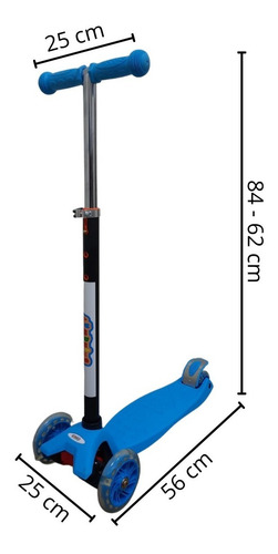 Kit Patinete Infantil 3 Rodas Regulável + Kit Proteção