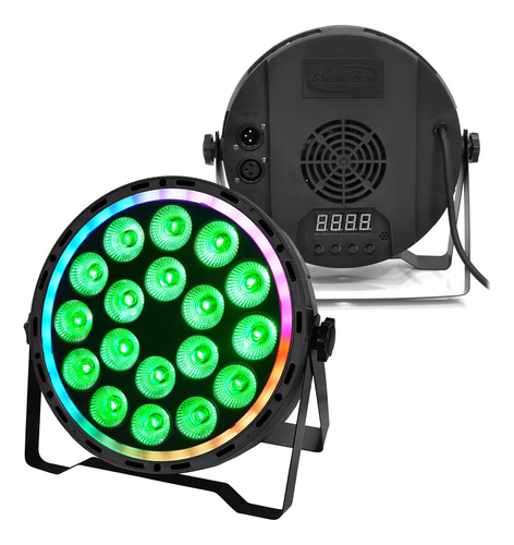 Kit 8 Refletor Slim Led Par64 Rgbw 18 Led 12w Dmx + Fita Led