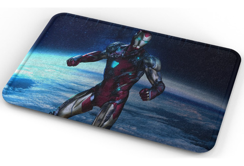 Tapete Marvel Iron Man Espacio Tierra Baño Lavable 50x80cm