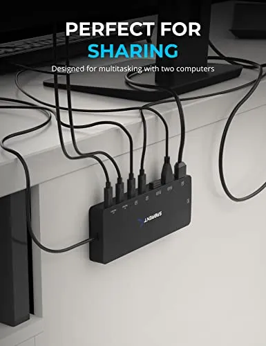 Conmutador Kvm Dual Sabrent Usb Tipo C Con Suministro De Ene