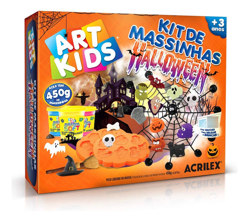 Brinquedo Kit De Massinhas Halloween Art Kids Acrilex 40038