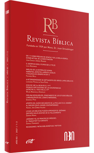 Libro Revista Biblica 2021/1-2 - Aão 83 - Aba , Asociaci...