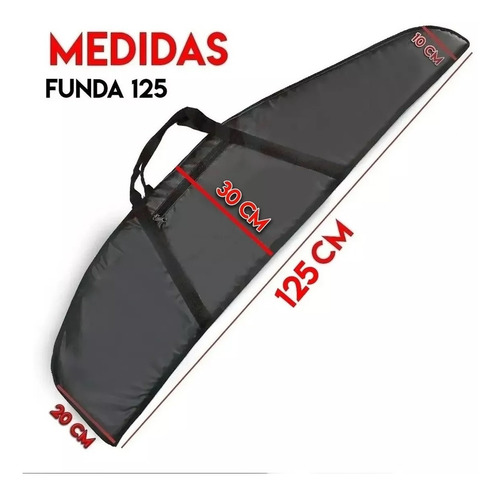 Imagen 2 de 10 de Funda Rifle 125 Cm Mira 4x40 Anti-recoil Balines Blancos